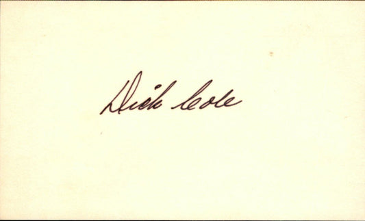 Dick Cole Pirates/Cards/Braves d.2018 Signed/Autographed 3x5 Index Card 162480