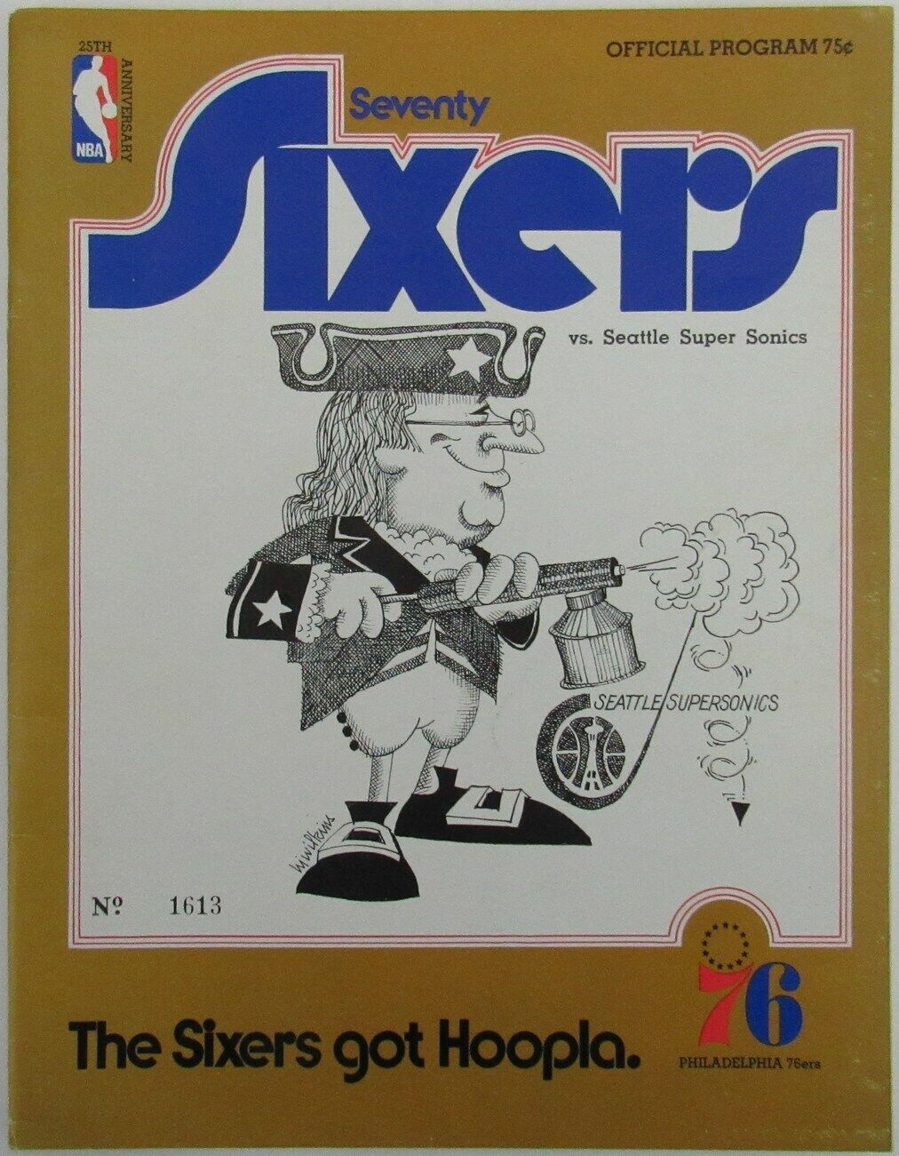 1970 Philadelphia 76ers vs Super Sonics NBA Basketball Game Program 156958