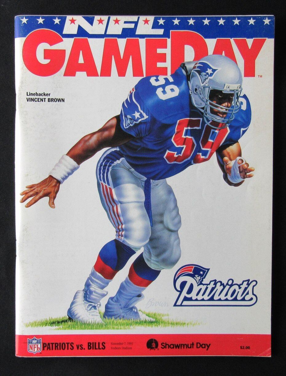 1993 New England Patriots vs. Buffalo Bills Program Vincent Brown 11/07