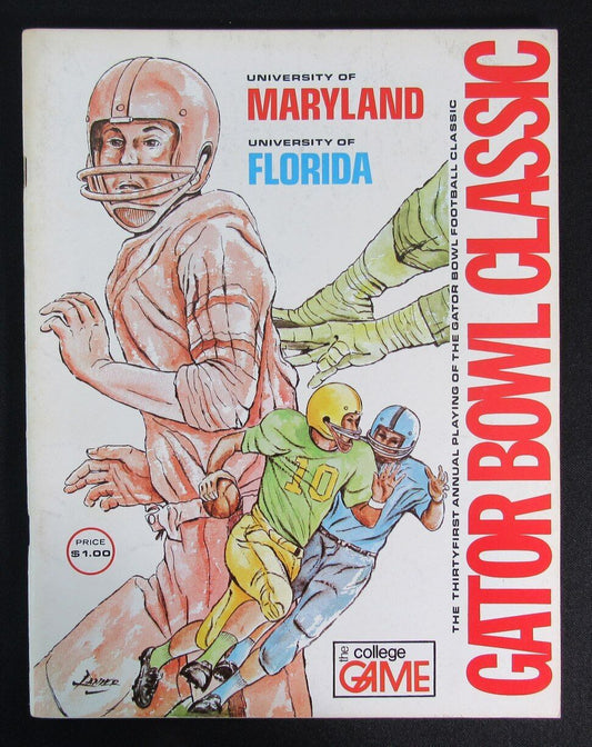 1975 Gator Bowl Maryland vs. Florida College Football Game Program