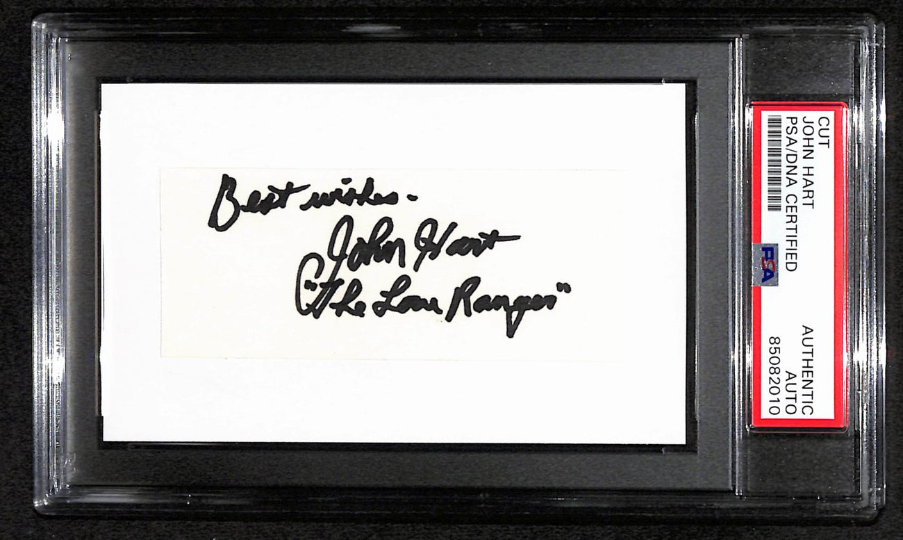 John Hart Signed/Inscribed Cut on 3x5 Index Card "Lone Ranger" PSA/DNA 184269