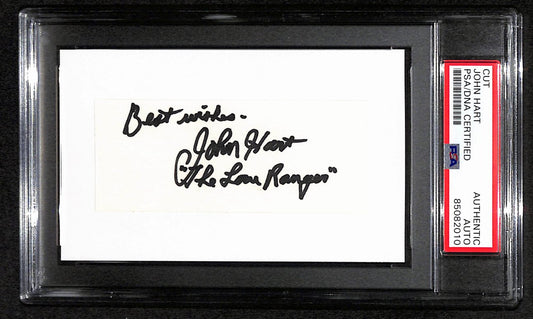 John Hart Signed/Inscribed Cut on 3x5 Index Card "Lone Ranger" PSA/DNA 184269