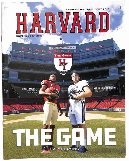 November 17, 2018 Harvard Football News Harvard vs. Yale 135th Game 181720