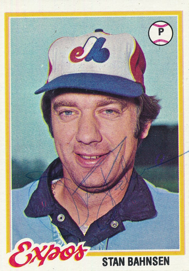 Stan Bahnsen Autographed 1978 TOPPS Card #97 Montreal Expos 183033