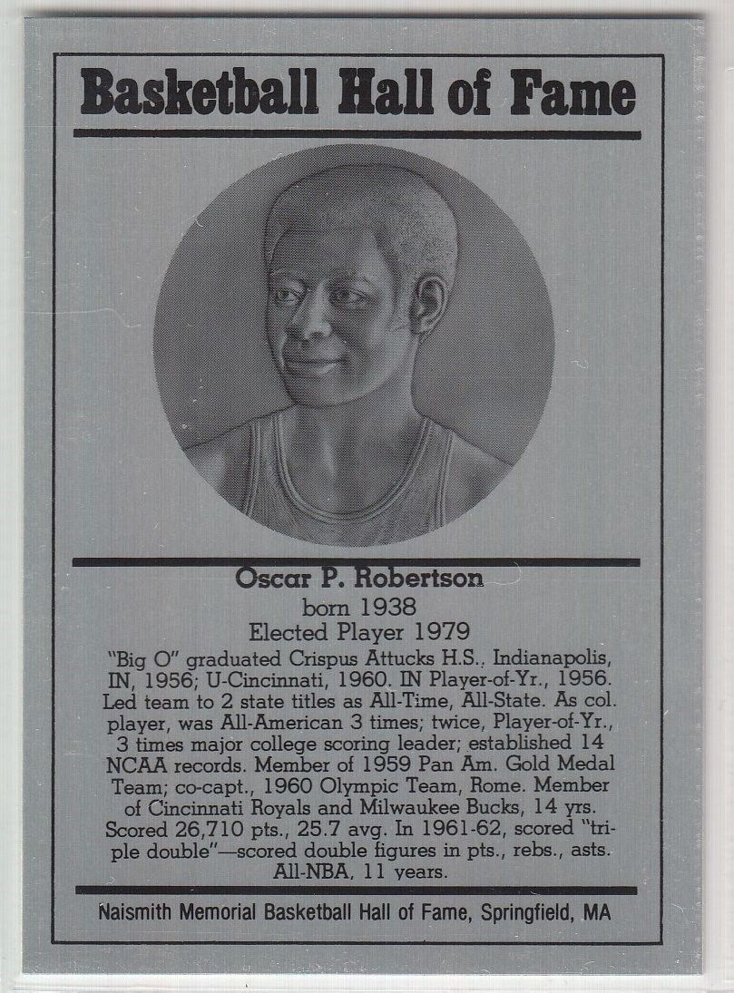 1986-2002 Basketball Hall of Fame Metallic OSCAR P. ROBERTSON Series 12 128824