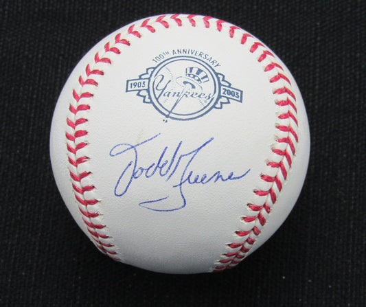 Todd Greene Signed/Auto Yankees 100th OML Baseball MAB 187032