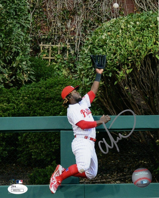 Odubel Herrera Philadelphia Phillies Jump Signed 8x10 Photo JSA 136496