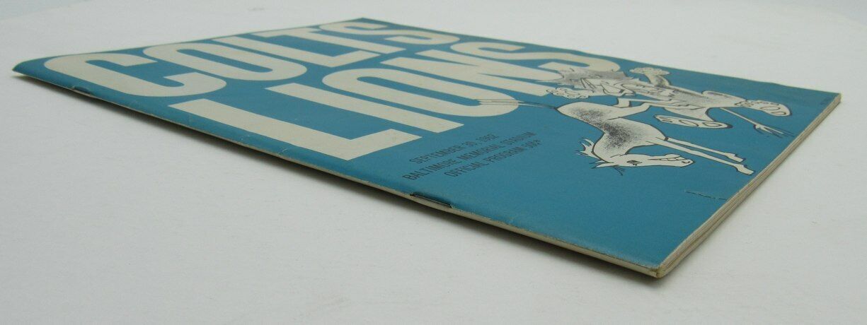 1962 Baltimore Colts vs. Detroit Lions Football Game Program 167585