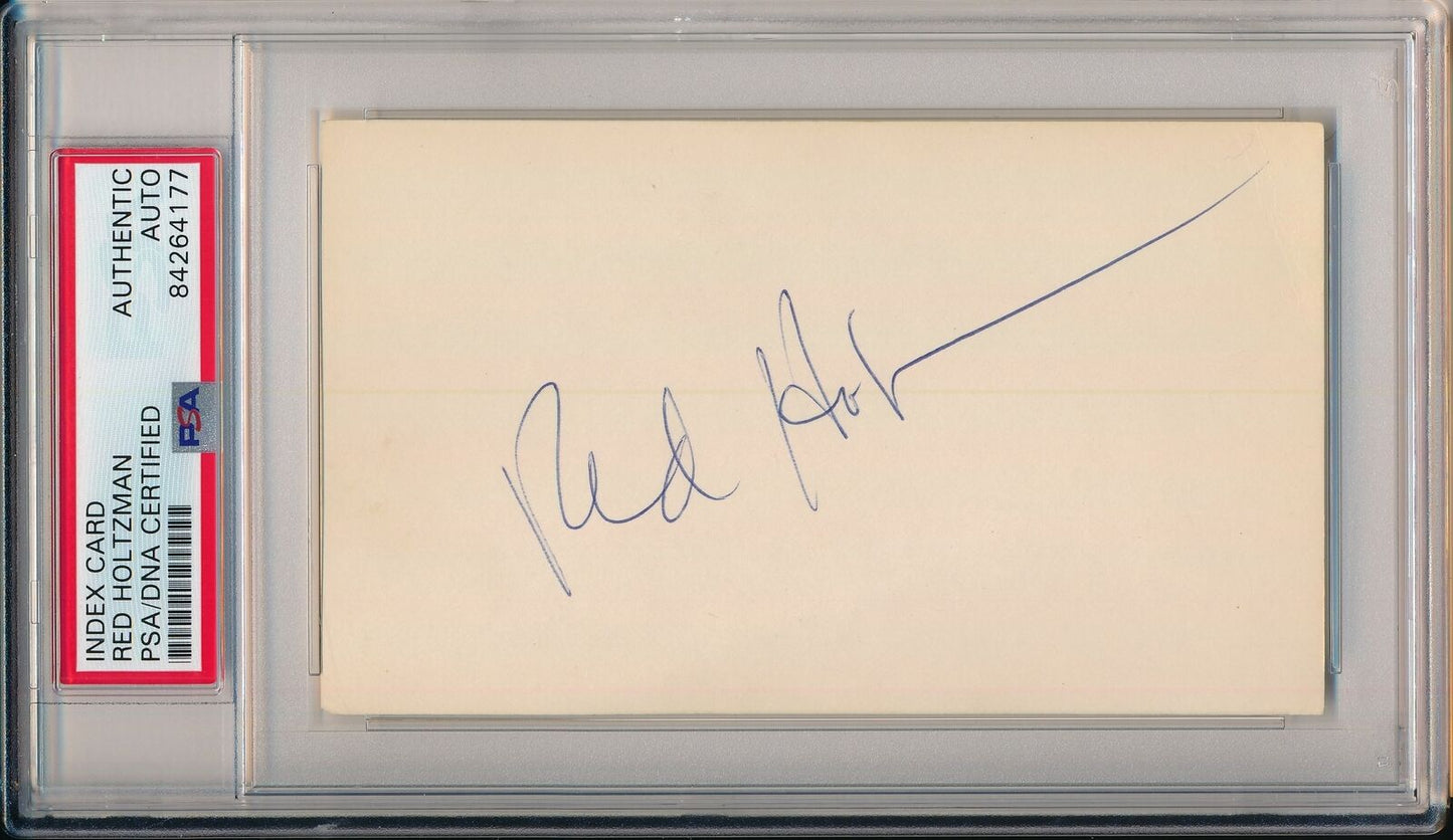 Red Holtzman HOF New York Knicks Signed/Auto 3x5 Index Card PSA/DNA 156386