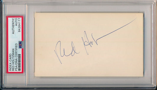 Red Holtzman HOF New York Knicks Signed/Auto 3x5 Index Card PSA/DNA 156386