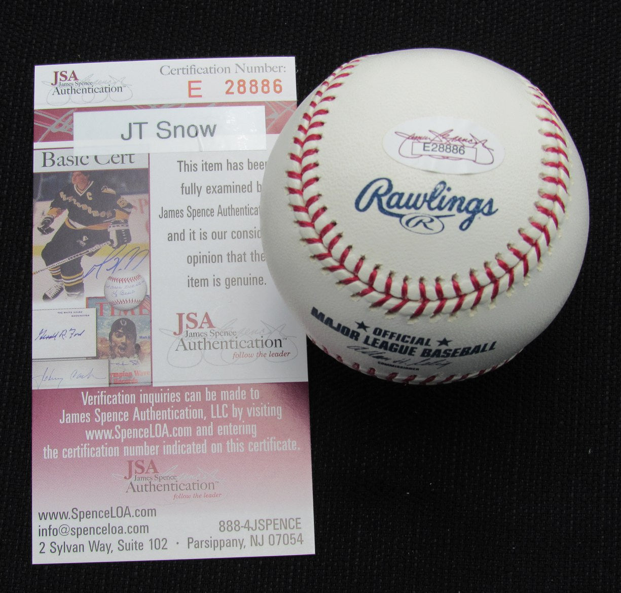 J.T. Snow Signed/Auto Yankees 100th OML Baseball JSA  186784