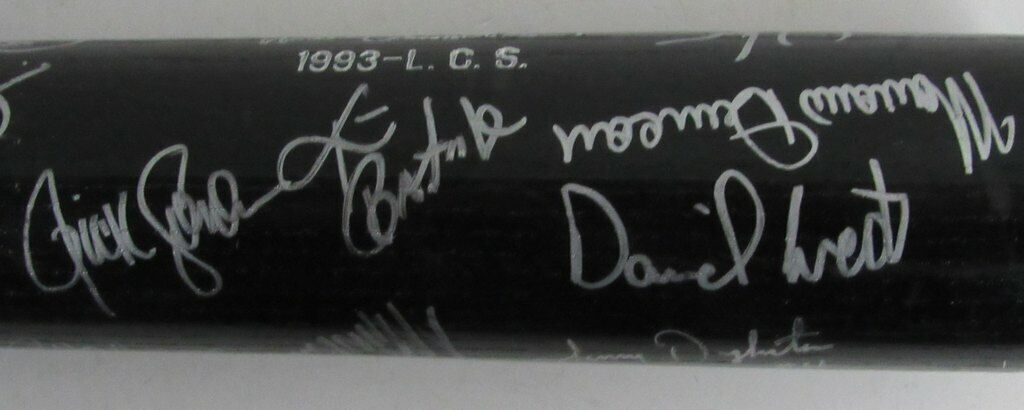 1993 Phillies Team Signed Louisville Slugger Bat (by 28 players) Beckett 141919