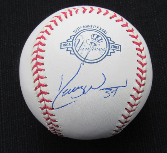 Kerry Wood Signed/Auto Yankees 100th OML Baseball JSA  186925