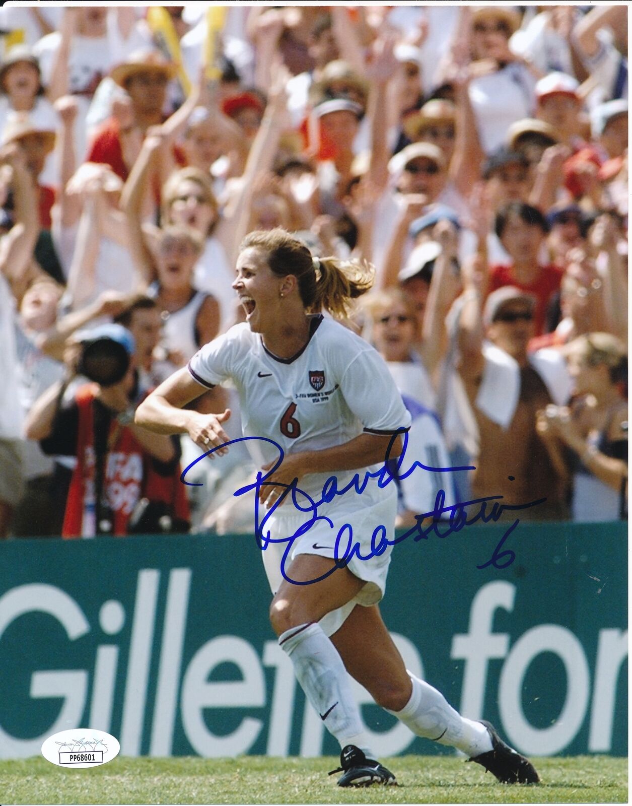 Brandi Chastain US Womens Soccer Signed/Autographed 8x10 Photo JSA 163245