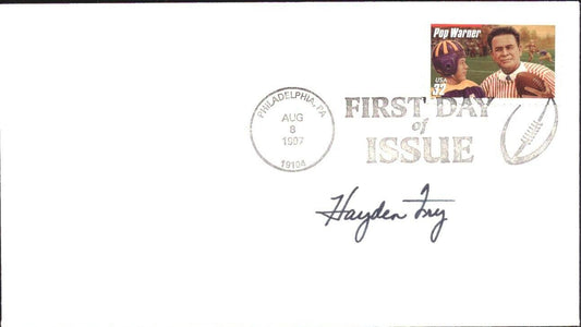 Haden Fry Signed 1997 FDC First Day Cover Pop Warner Iowa 151485