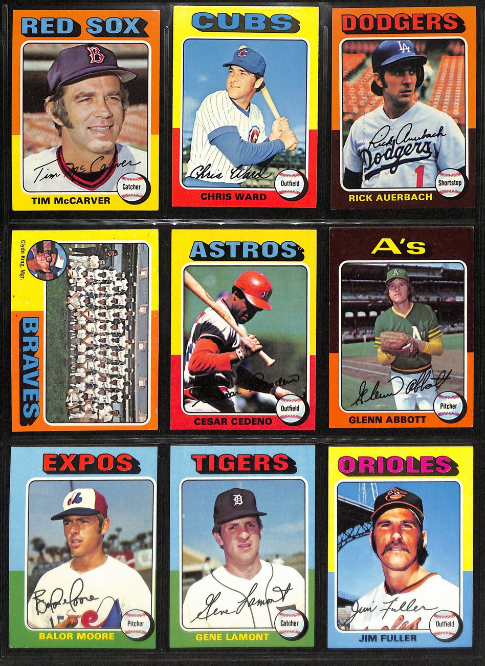 1975 Topps Baseball Card Complete Set (1-660) Yount (RC) Brett (RC) Aaron 191955