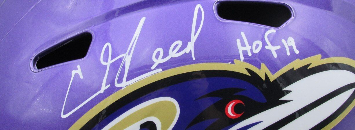 Ed Reed HOF Autographed Full Size Flash Replica Football Helmet Ravens Beckett