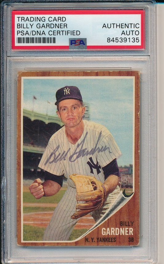 Billy Gardner Yankees Signed/Autographed 1962 TOPPS Card #338 PSA/DNA 166726