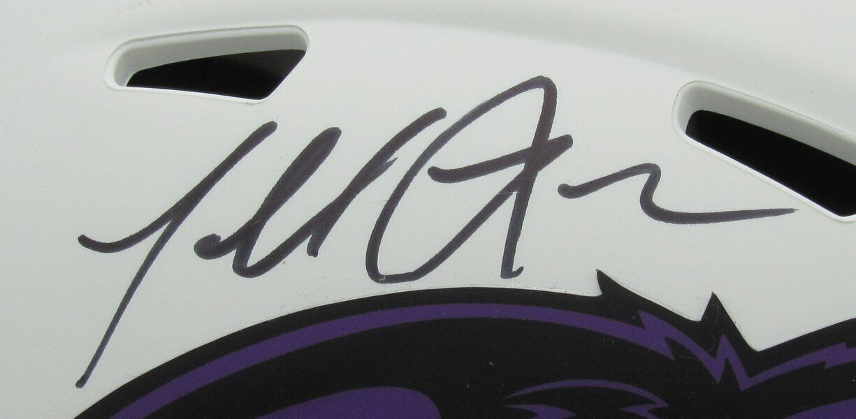 Terrell Suggs Autographed Mini Ravens Lunar Eclipse Football Helmet Beckett