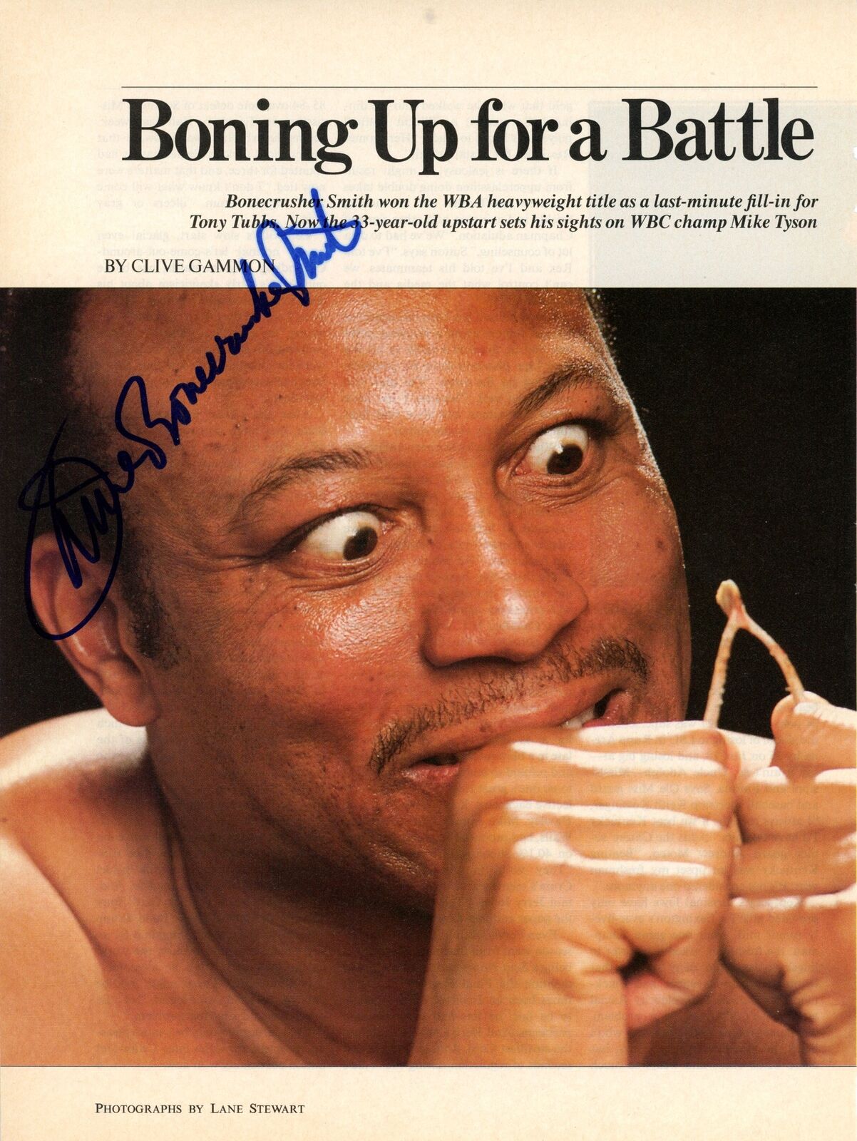 James "Bonecrusher" Smith Autographed Magazine Photo Boxing Champ 177628