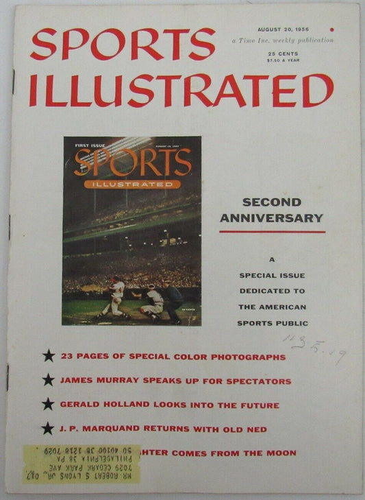 Second Anniversary Issue 1956 Sports Illustrated Magazine With Label 151899