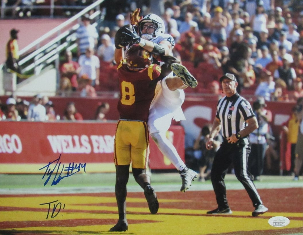 Tyler Warren Signed/Inscribed 11x14 Photo Penn State VS. USC JSA 191921