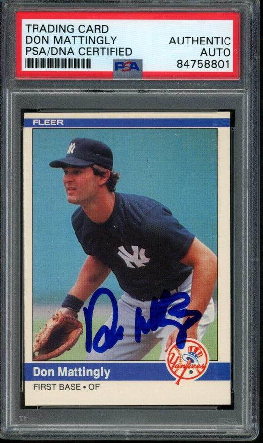 1984 FLEER Don Mattingly #131 Authentic Card Signed New York Yankees PSA/DNA