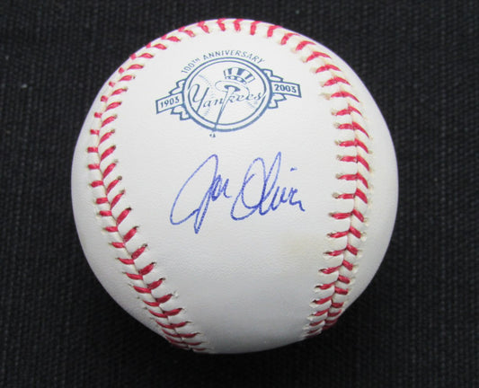 Joe Oliver Signed/Auto Yankees 100th OML Baseball JSA  186886