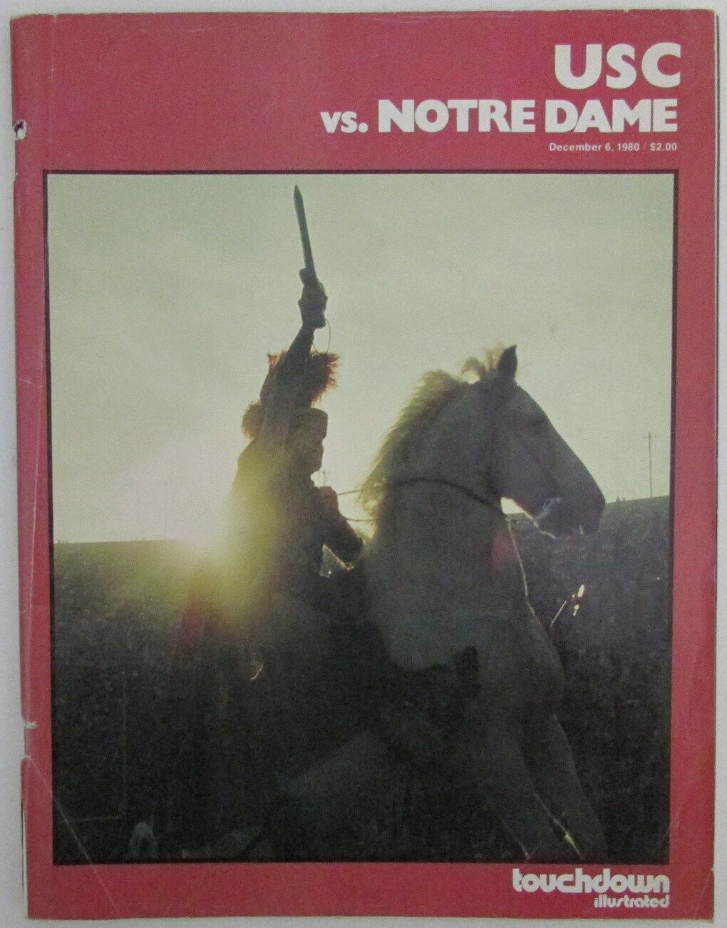 December 6, 1980 Southern Cal USC vs Notre Dame College Football Game Program