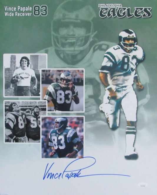 Vince Papale Eagles Autographed/Signed 16x20 Collage Photo JSA 154258