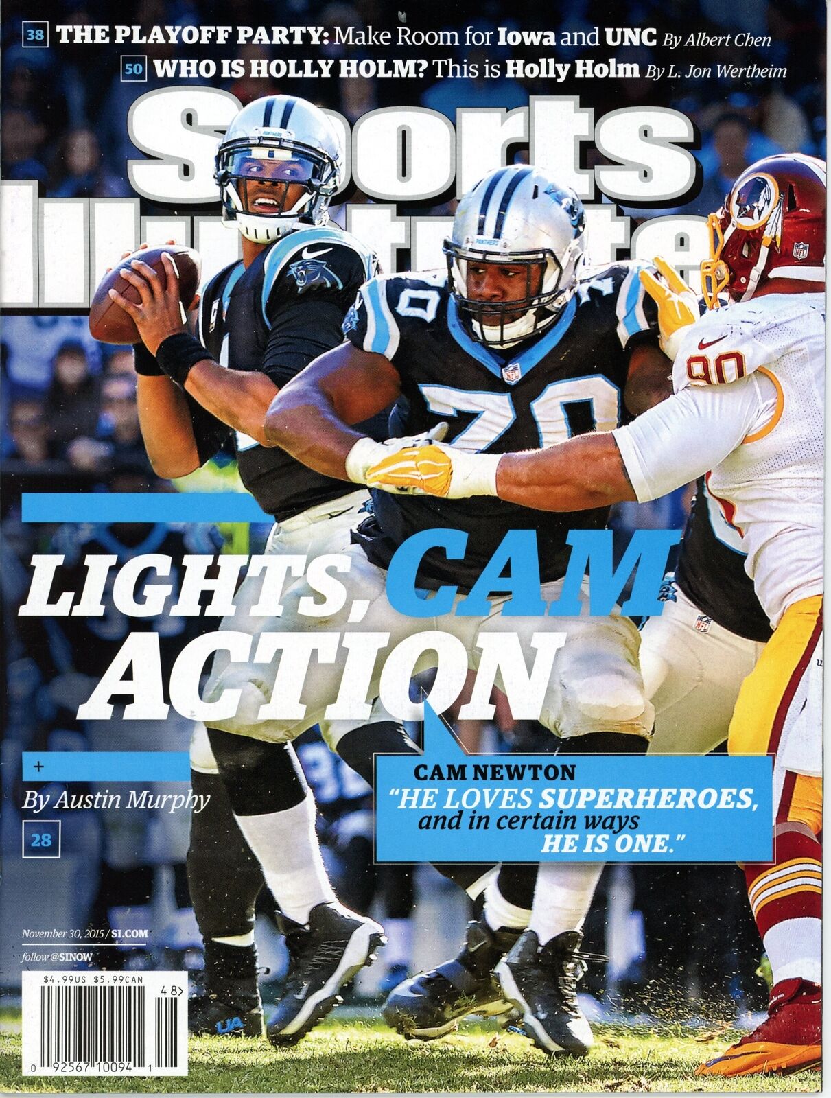 November 30, 2015 Cam Newton Sports Illustrated Magazine NO LABEL 181987