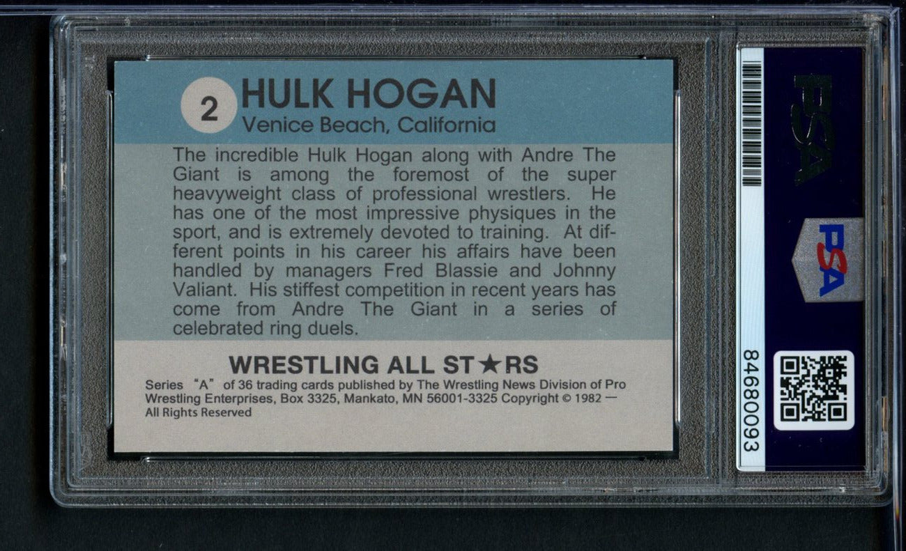 1982 Wrestling All Stars Hulk Hogan #2 Authentic Card Signed Reprint PSA/DNA