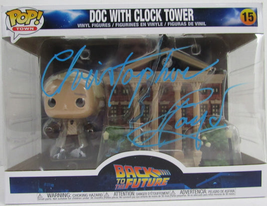 Christopher Lloyd Autographed Funko Pop #15 Doc With Clock Tower JSA