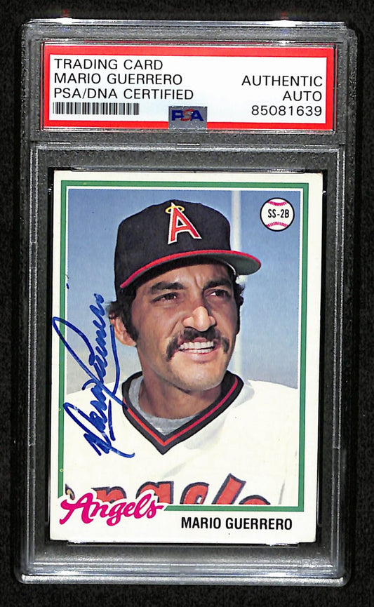 Mario Guerrero Signed 1978 Topps Card #339 California Angels PSA/DNA 184538