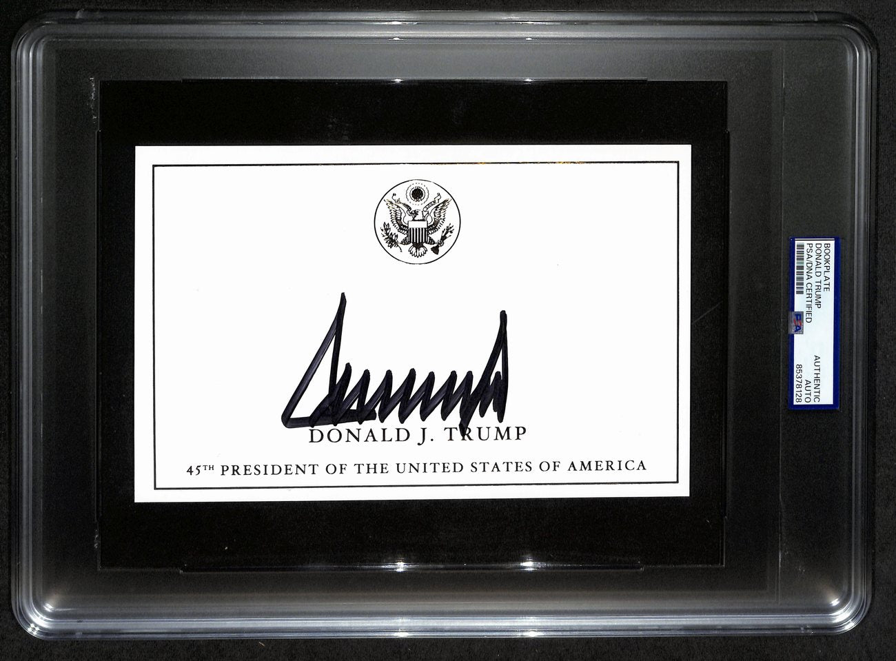 Donald Trump Signed/Autographed 8.5x5.5 Bookplate Card PSA/DNA 190744