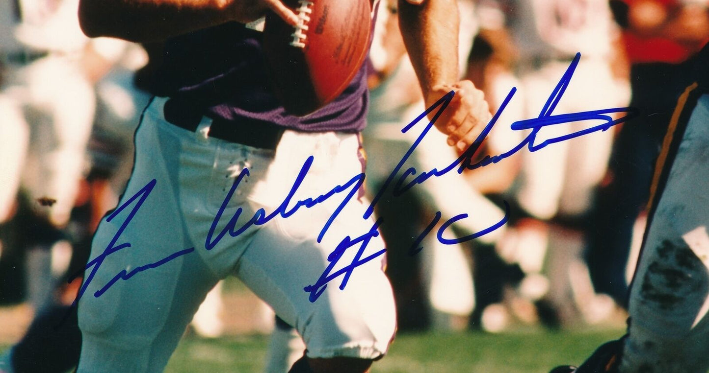 Fran Francis Asbury Tarkenton HOF Autographed 8x10 Photo FULL NAME Vikings JSA