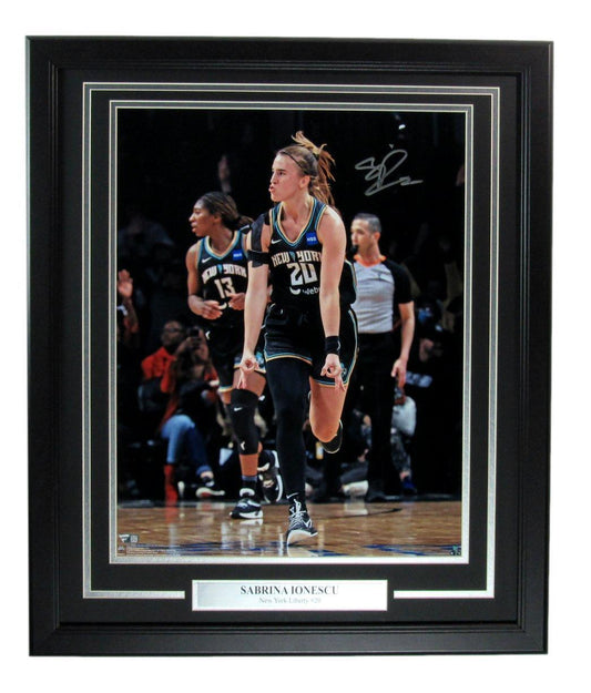 Sabrina Ionescu Autographed 16x20 Photo New York Liberty Framed Fanatics 177264