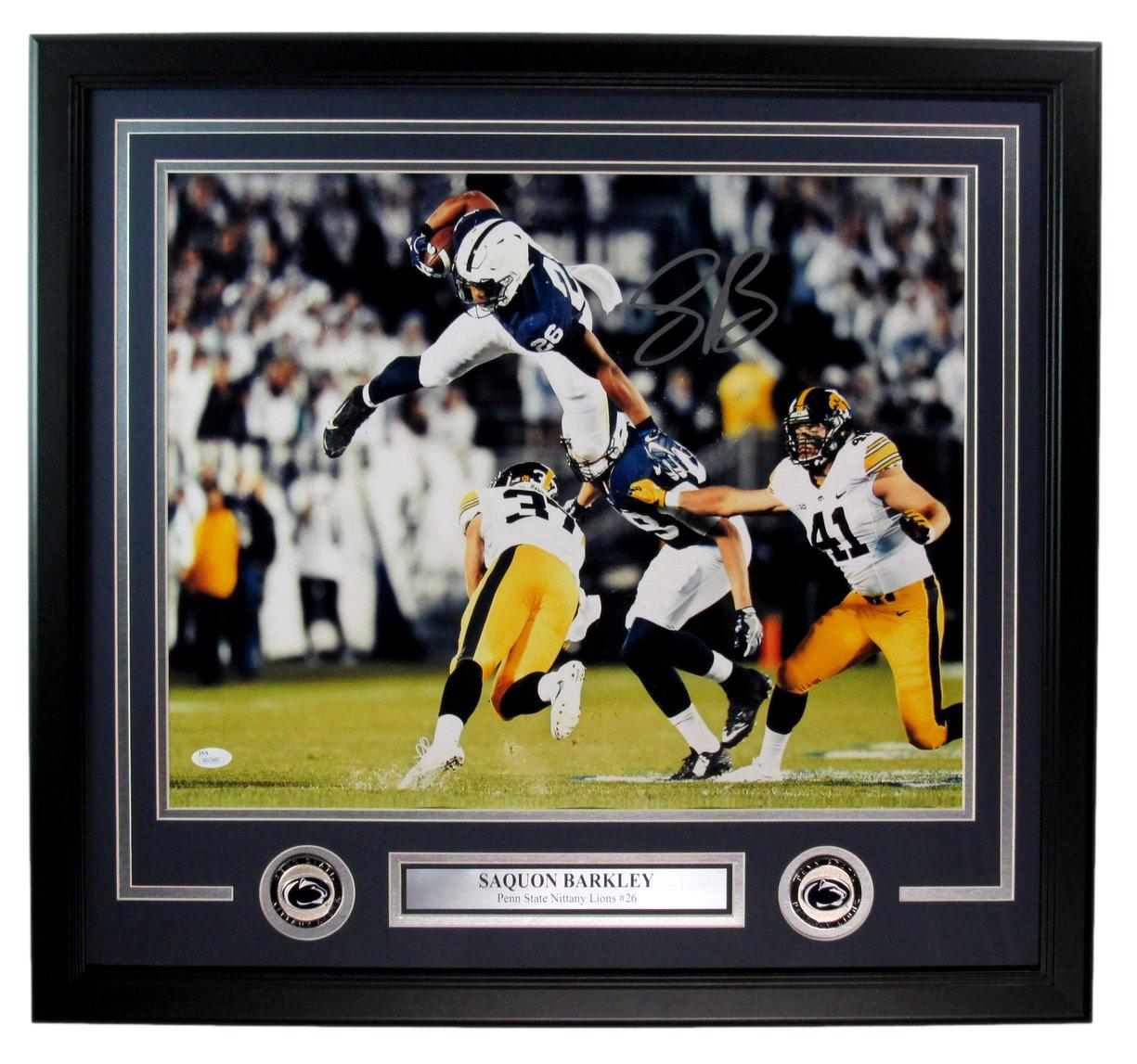 Saquon Barkley Signed/Autographed 16x20 Photo Penn State Framed JSA 192405