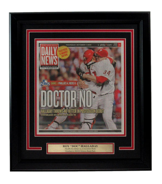 October 7, 2010 Philadelphia Daily News Newspaper Roy Halladay No-Hitter Framed