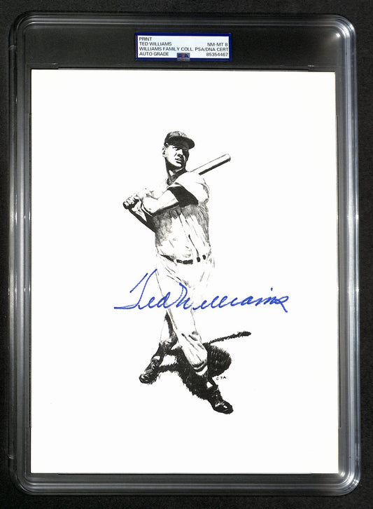 Ted Williams Signed/Auto 8x10 Photo/Print Red Sox PSA/DNA Slabbed 193010