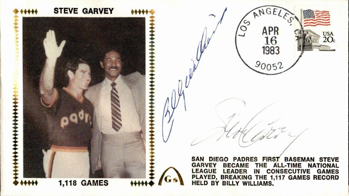 Steve Garvey Padres Billy Williams Multi Signed First Day Cover FDC 149301