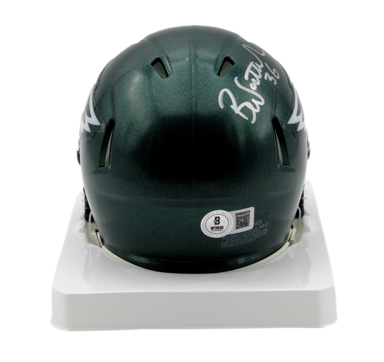 Brian Westbrook Autographed/Signed Eagles Speed Mini Helmet Beckett 193084