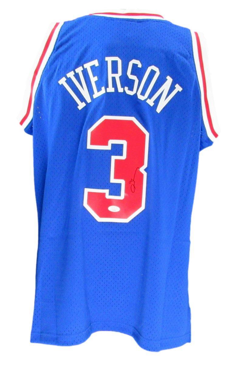 Allen Iverson HOF Autographed Royal Mitchell & Ness Jersey 76ers JSA 181846