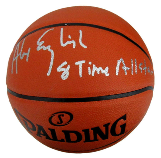 Alex English HOF Nuggets Signed/Inscr Spalding NBA Basketball JSA 159273