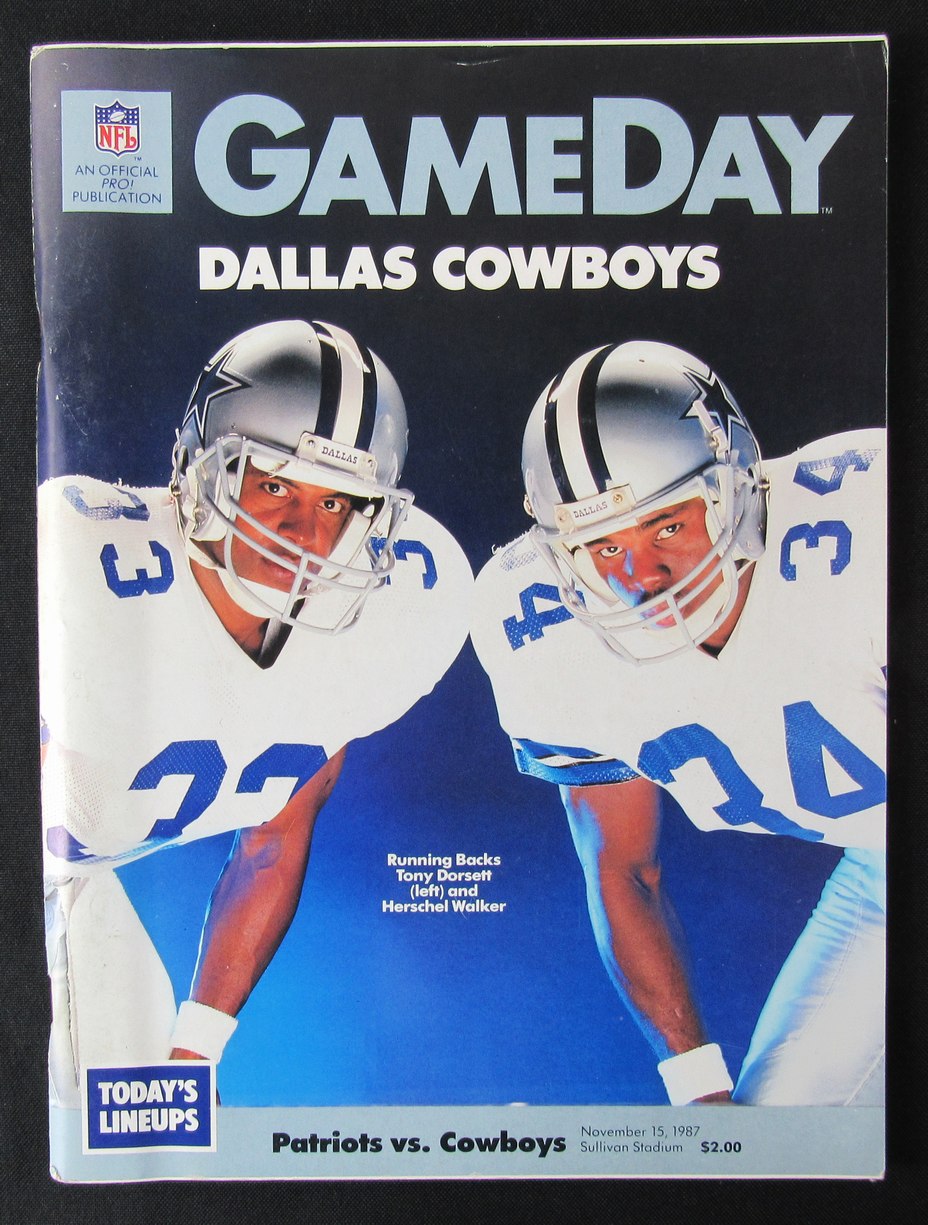 November 15, 1987 New England Patriots vs. Cowboys NFL GameDay Program 172278