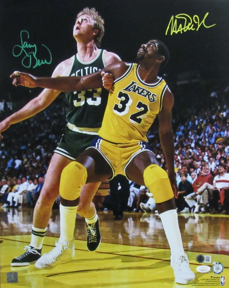 Larry Bird/Magic Johnson Dual-Signed/Auto 16x20 NBA Photo JSA/Beckett 190104