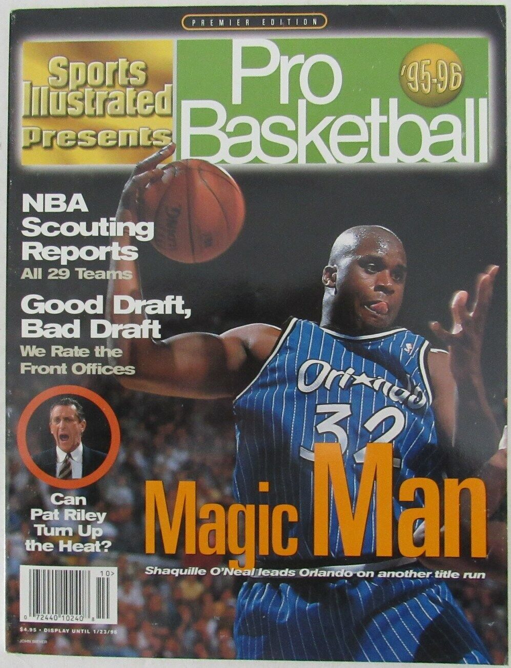 1995-96 SI Pro Basketball Preview with Shaquille O'Neal on Cover Newstand 163961