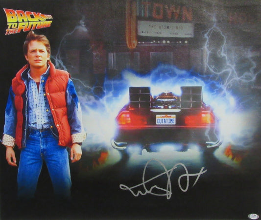 Michael J Fox Signed/Auto "Back to the Future" 22x26 Canvas Print PSA/DNA 165289