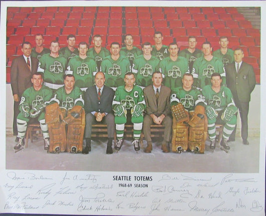 Seattle Totems Multi-Autographed 1968-69 Hockey Team Photo 181435