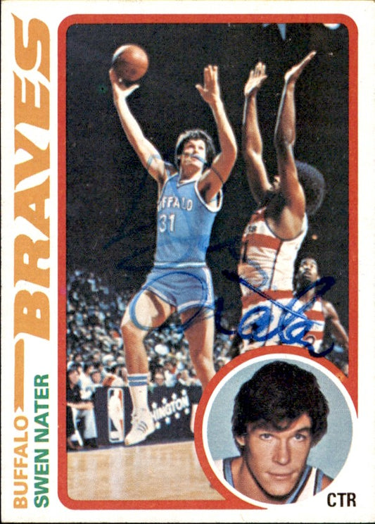 Swen Nater Autographed 1978-79 TOPPS Basketball Card #23 Braves 182966